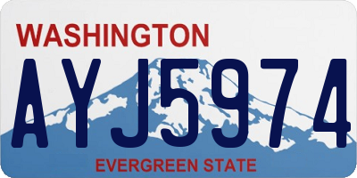 WA license plate AYJ5974