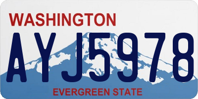 WA license plate AYJ5978