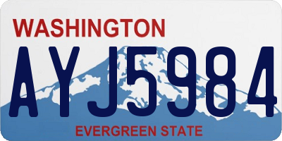 WA license plate AYJ5984
