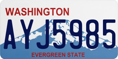 WA license plate AYJ5985