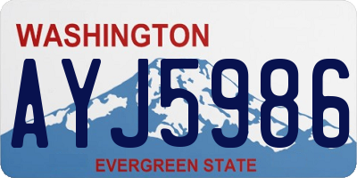 WA license plate AYJ5986