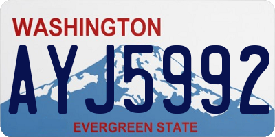 WA license plate AYJ5992