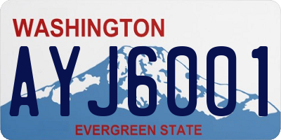 WA license plate AYJ6001