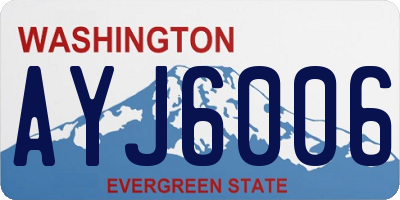 WA license plate AYJ6006