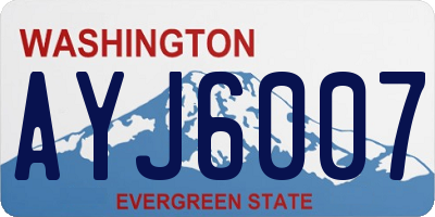 WA license plate AYJ6007