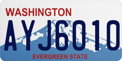 WA license plate AYJ6010