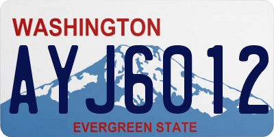 WA license plate AYJ6012