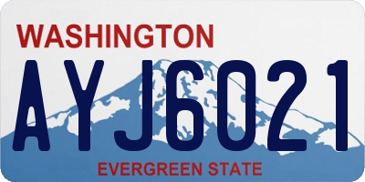 WA license plate AYJ6021