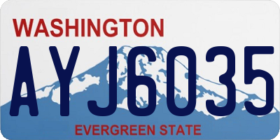 WA license plate AYJ6035