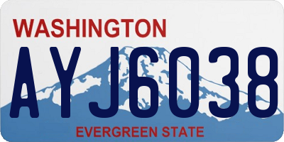 WA license plate AYJ6038