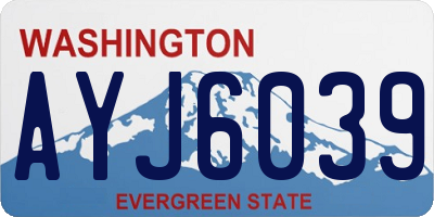 WA license plate AYJ6039