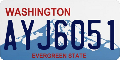 WA license plate AYJ6051