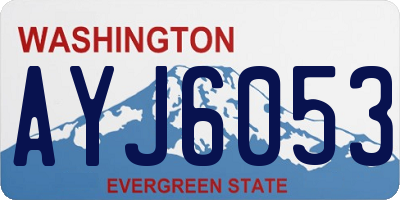 WA license plate AYJ6053
