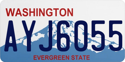 WA license plate AYJ6055
