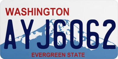 WA license plate AYJ6062