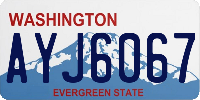 WA license plate AYJ6067