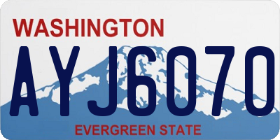 WA license plate AYJ6070