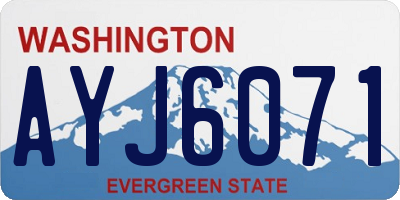 WA license plate AYJ6071