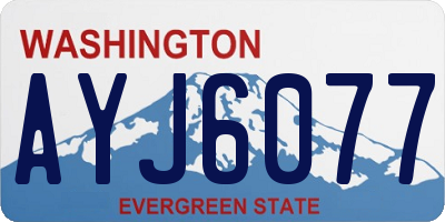 WA license plate AYJ6077