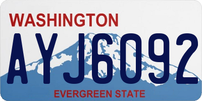 WA license plate AYJ6092
