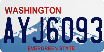WA license plate AYJ6093