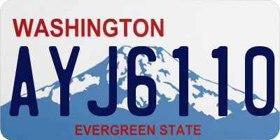 WA license plate AYJ6110