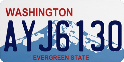 WA license plate AYJ6130
