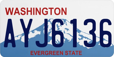 WA license plate AYJ6136