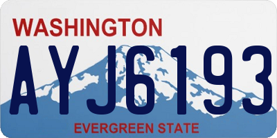 WA license plate AYJ6193