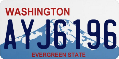 WA license plate AYJ6196
