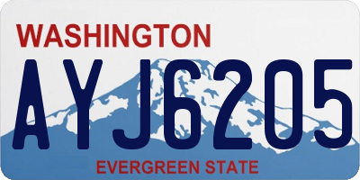 WA license plate AYJ6205