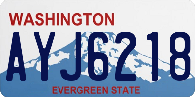WA license plate AYJ6218