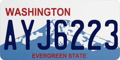 WA license plate AYJ6223