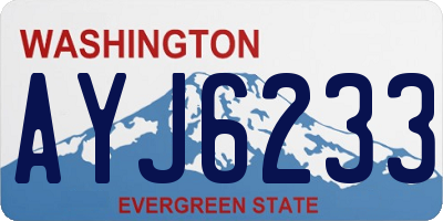 WA license plate AYJ6233