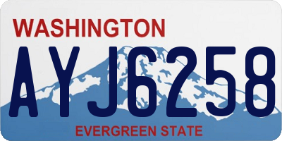 WA license plate AYJ6258