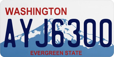 WA license plate AYJ6300