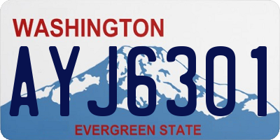 WA license plate AYJ6301