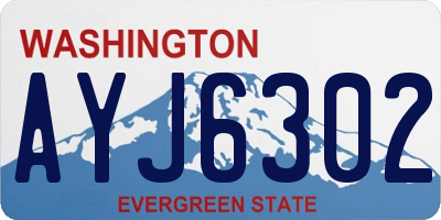 WA license plate AYJ6302