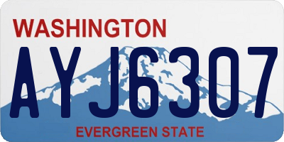 WA license plate AYJ6307