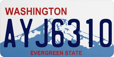 WA license plate AYJ6310
