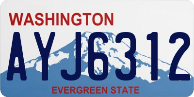 WA license plate AYJ6312