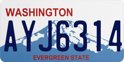 WA license plate AYJ6314