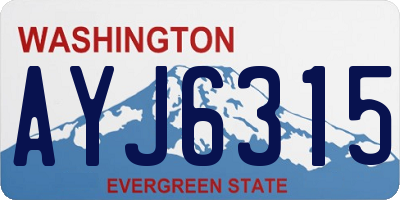 WA license plate AYJ6315