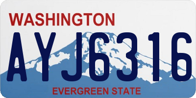 WA license plate AYJ6316
