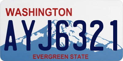 WA license plate AYJ6321