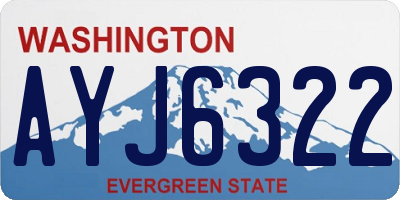 WA license plate AYJ6322