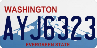 WA license plate AYJ6323