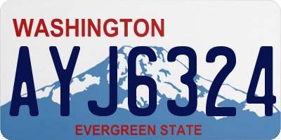 WA license plate AYJ6324