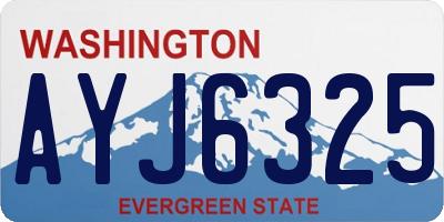 WA license plate AYJ6325