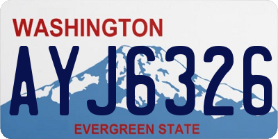 WA license plate AYJ6326